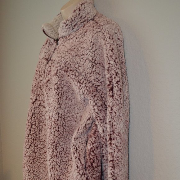 Sz L Altar’d State Maroon Zip Wubby Teddy Pullover - Picture 7 of 10